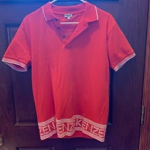 Kenzo orange collared shirt